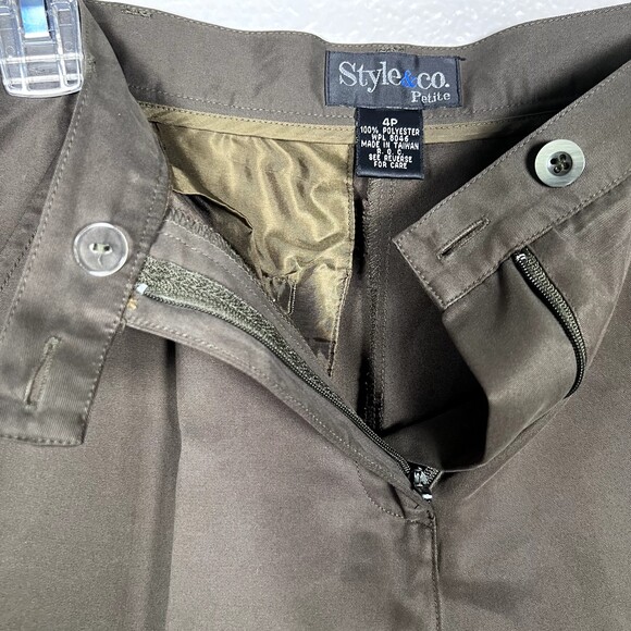 Style & Co Sz 4P High-Rise Velvety Shorts Olive Green - Picture 3 of 9